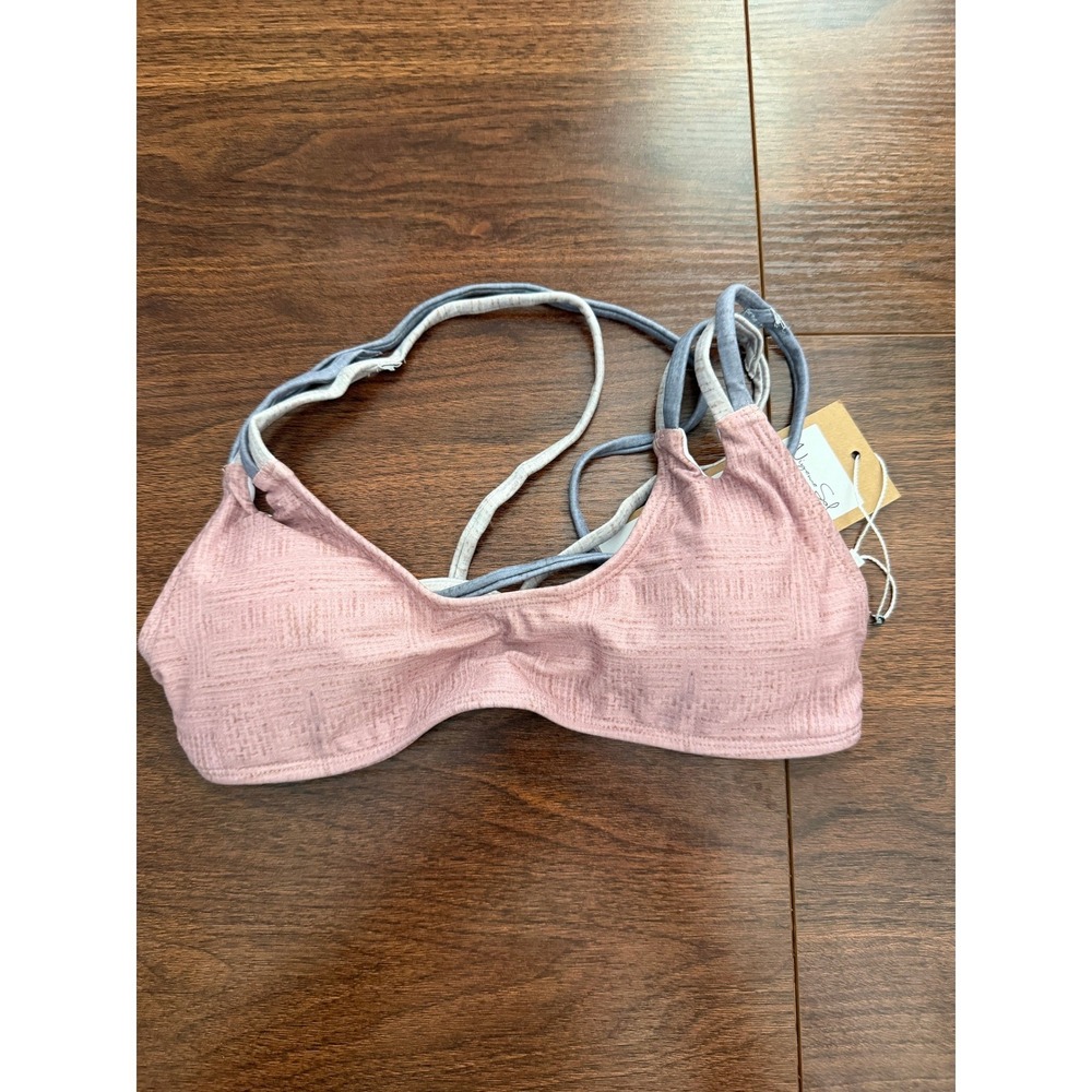 Niyama Sol Prism Bikini Top Kalahari Pink Blue Multi Strap Recycled Size XS NWT
